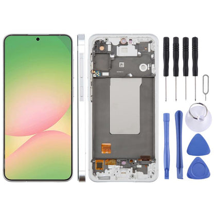 For Samsung Galaxy A56 SM-A566B 6.67 inch OLED LCD Screen Digitizer Full Assembly with Frame, For Galaxy A56