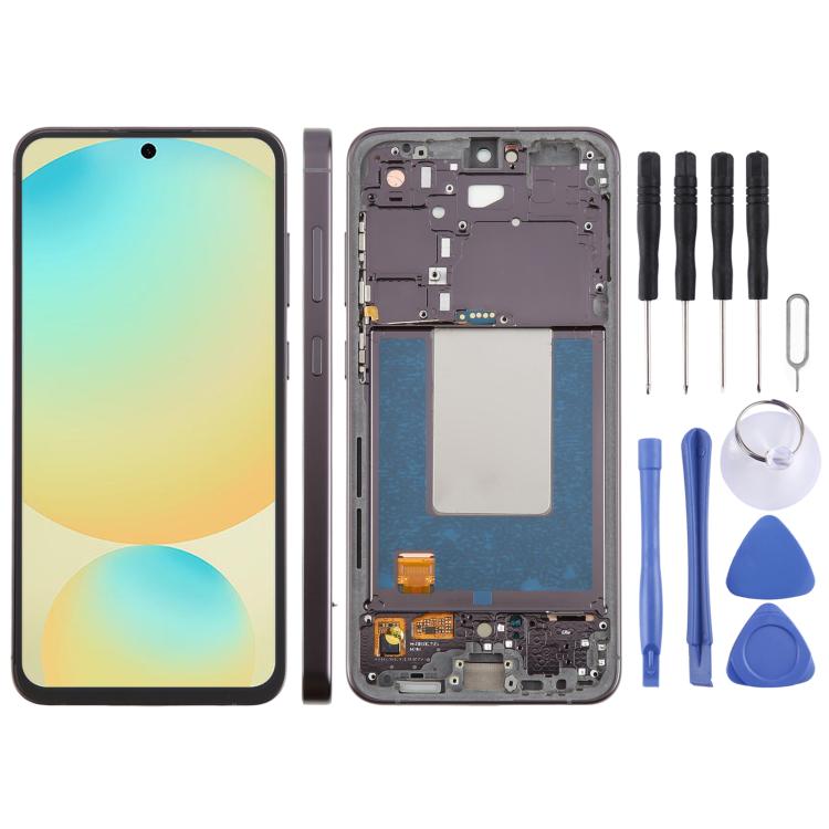 For Galaxy S24 FE SM-S721B Original LCD Screen Digitizer Full Assembly with Frame, For Galaxy S24 FE(Original)