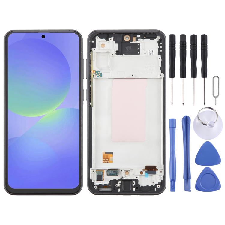 For Galaxy A36 SM-A366B incell LCD Screen Digitizer Full Assembly with Frame, Not Supporting Fingerprint Identification, For Galaxy A36
