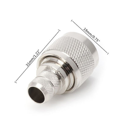 1 Set N Type Plug RF Connector Coaxial Adapter Converter for LMR400 RG8 Cable