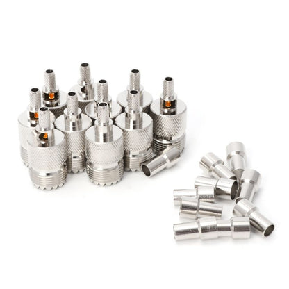 10 PCS UHF Female Jack SO239 Crimped RF Connector Coaxial Adapter for 2.5mm RG316 / RG179 and 2.85mm  RG174 LMR100