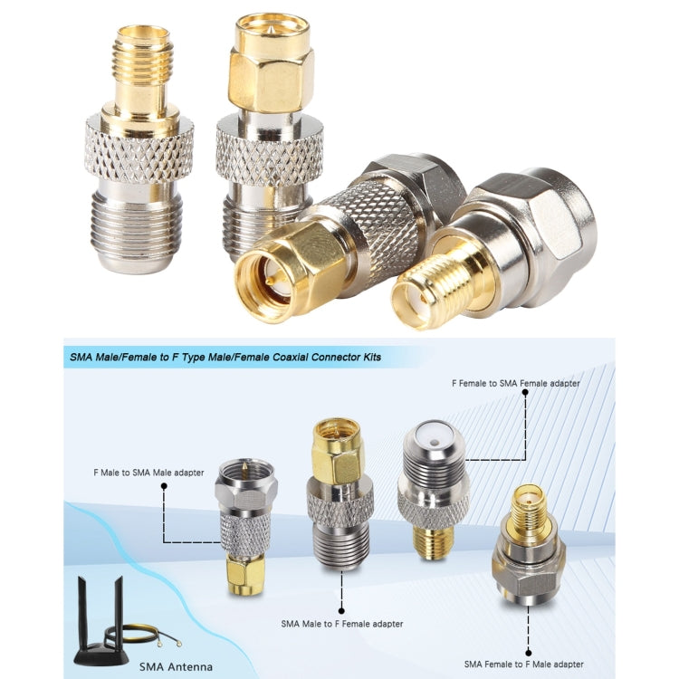 4 in 1 F To SMA RF Coaxial Connector Adapter, F To SMA