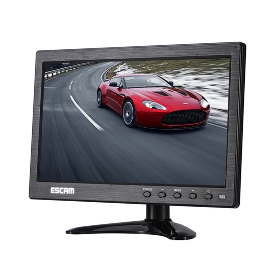 ESCAM T10 10.0 inch TFT LCD 1024x600 Monitor with VGA & HDMI & AV & BNC & USB for PC CCTV Security, T10