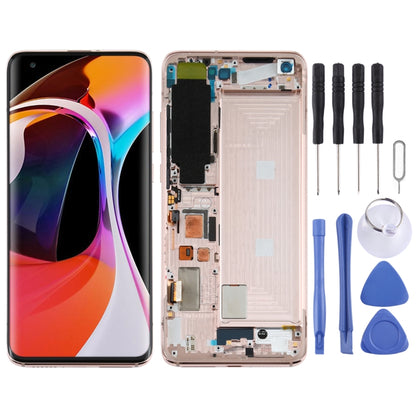 LCD Screen and Digitizer Full Assembly With Frame for Xiaomi Mi 10 5G / Mi 10 Pro 5G M2001J2G, M2001J2I (S Version), For Xiaomi Mi 10 5G (S Version)(Gold)