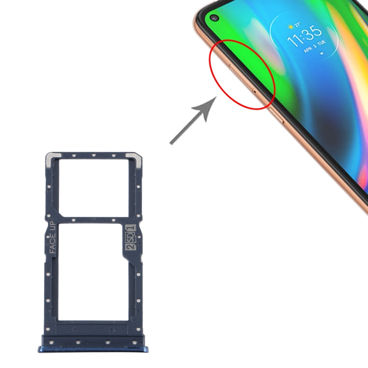 SIM Card Tray + SIM Card Tray / Micro SD Card Tray for Motorola Moto G9 Plus XT2087-1, For Motorola Moto G9 Plus