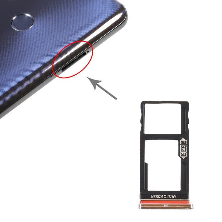 SIM Card Tray + Micro SD Card Tray for Motorola Moto One Action XT2013-1 XT2013-2 XT2013-4, For Motorola Moto One Action
