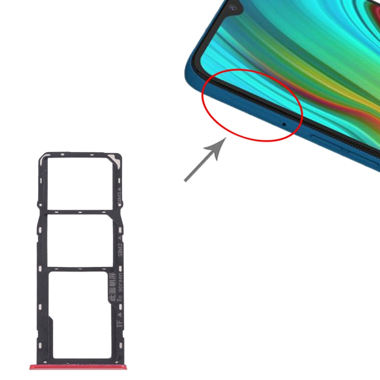 For OPPO Realme C3 RMX2027, RMX2020, RMX2021  SIM Card Tray + SIM Card Tray + Micro SD Card Tray, For OPPO Realme C3