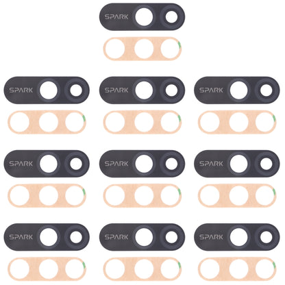 For Tecno Spark 4 Lite KC8S 10pcs Back Camera Lens, For Tecno Spark 4 Lite
