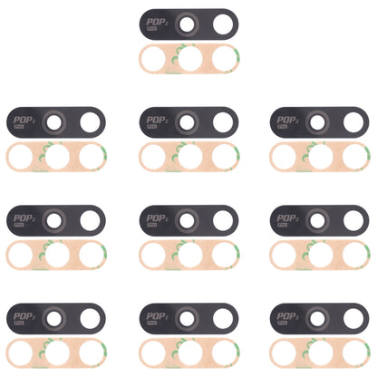For Tecno Pop 2 Plus BA2, RB8S 10pcs Back Camera Lens, For Tecno Pop 2 Plus