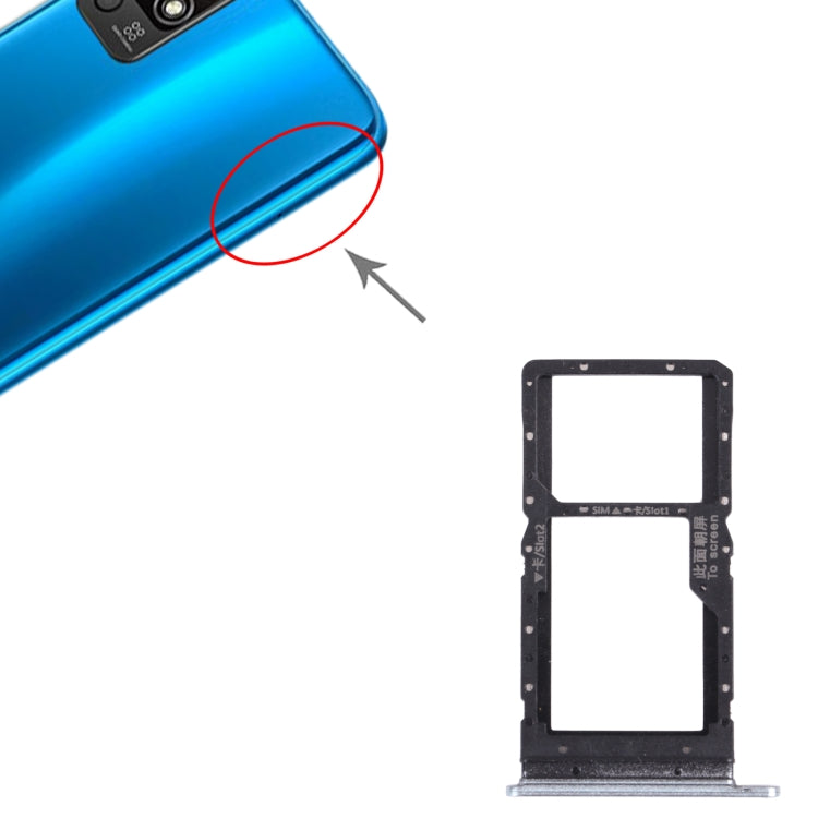 SIM Card Tray + SIM Card Tray / Micro SD Card Tray for Honor play 5T, For Honor play 5T