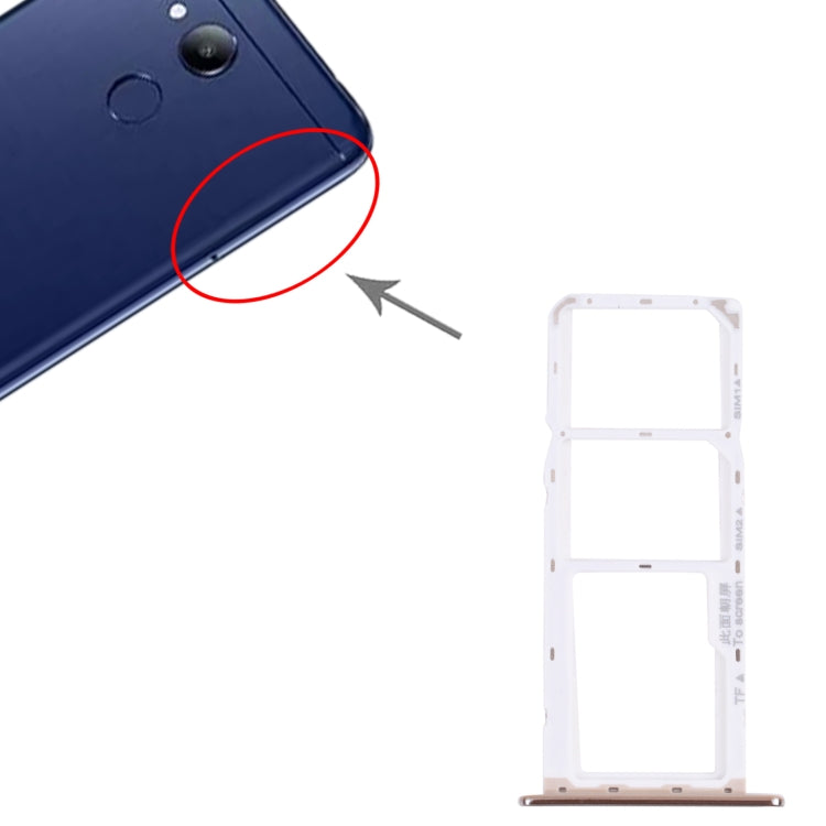 SIM Card Tray + SIM Card Tray + Micro SD Card Tray for Honor 7A Pro, For Honor 7A Pro