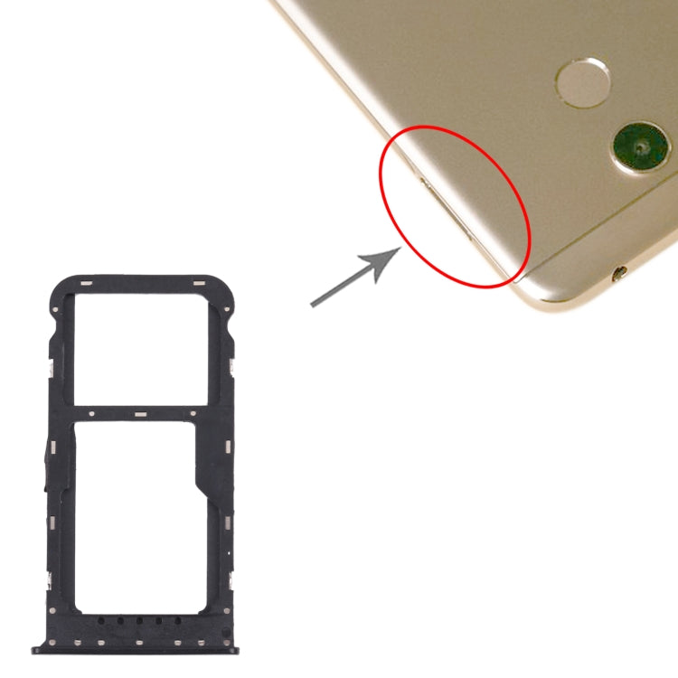 SIM Card Tray + SIM Card Tray / Micro SD Card Tray for Honor 6C Pro, For Honor 6C Pro