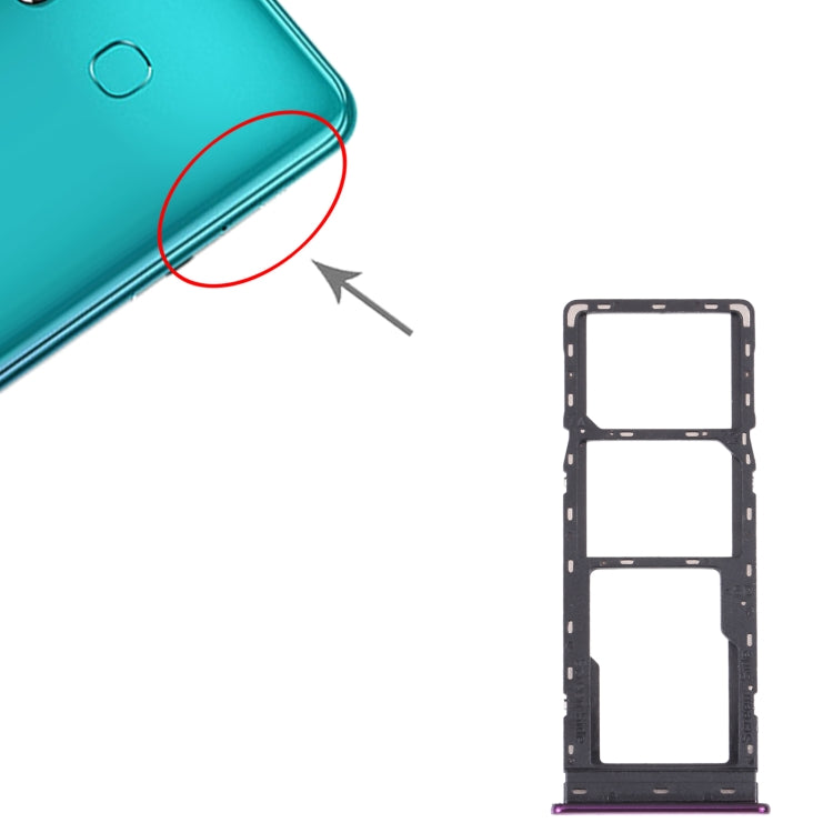 For Infinix S4 X626 SIM Card Tray + SIM Card Tray + Micro SD Card Tray, For Infinix S4