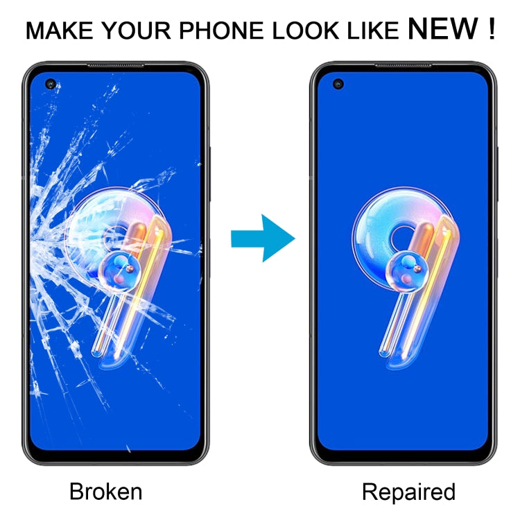 For ASUS ZenFone 9 ZS696KS Front Screen Outer Glass Lens with OCA Optically Clear Adhesive, For ASUS ZenFone 9