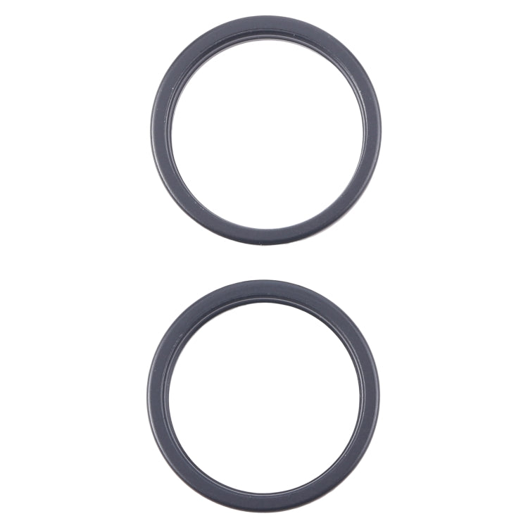 For iPhone 16 2pcs/set Rear Camera Glass Lens Metal Outside Protector Hoop Ring, For iPhone 16
