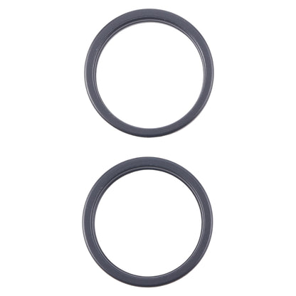 For iPhone 16 2pcs/set Rear Camera Glass Lens Metal Outside Protector Hoop Ring, For iPhone 16