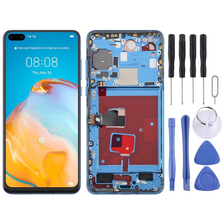 For Huawei P40 TFT LCD Screen Digitizer Full Assembly with Frame, Not Supporting Fingerprint Identification, For Huawei P40 (TFT)