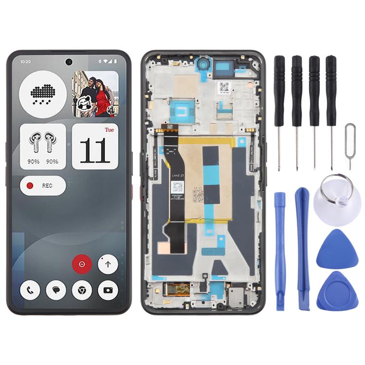 For Nothing Phone 3a A059 AMOLED Original LCD Screen Digitizer Full Assembly with Frame, For Nothing Phone 3a(Original,Black), For Nothing Phone 3a(Original)