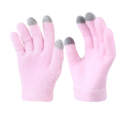 2 PCS Feather Yarn Touch Screen Gloves Outdoor Full Finger Gloves, Feather Yarn