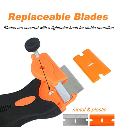 Double Headed Scraper Blade Glue Squeegee Remover Cleaner Tool, Double Headed  (Orange), Double Headed  (Blue), Double Headed (Yellow)