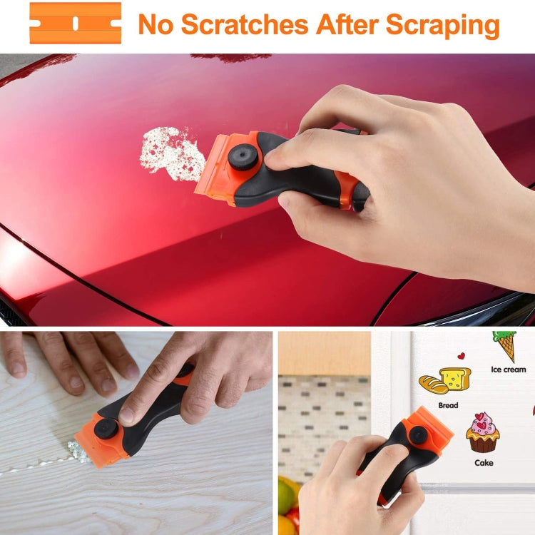 Double Headed Scraper Blade Glue Squeegee Remover Cleaner Tool, Double Headed  (Orange), Double Headed  (Blue), Double Headed (Yellow)
