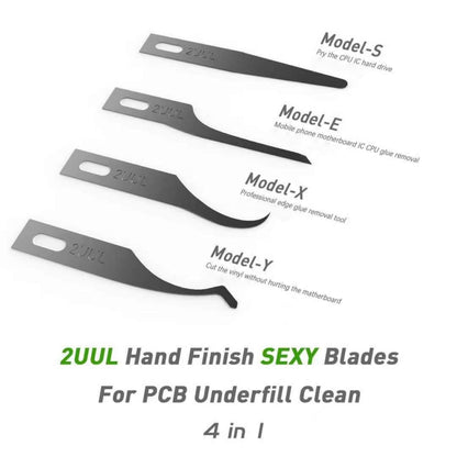2UUL 5 in 1 PCB Clean Multifunctional Motherboard BGA Chip Glue Cleaning Scraping Pry Knife, 2UUL 5 in 1