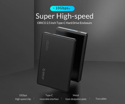 ORICO 2.5 inch Type-C Hard Drive Enclosure, USB 3.1 Gen2 Type-C