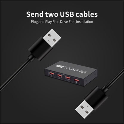 2x4 USB Switch 2 Port PCs Sharing 4 Devices for Printer Keyboard Mouse Monitor, 2x4 USB Switc