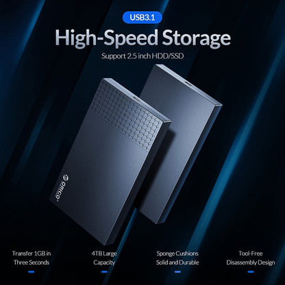 ORICO 2526C3 2.5 inch USB-C / Type-C Portable Hard Drive Enclosure