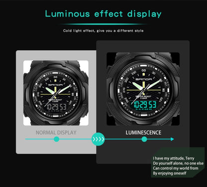 Sanda 3004 Electronic Watch Movement Men Watch Outdoor Sports Luminous Waterproof Multi-Function Watch