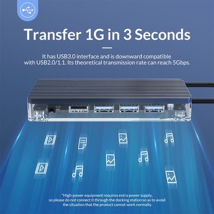 ORICO WB-6RJ 6 in 1 Type-C Transparent HUB, WB-6RJ
