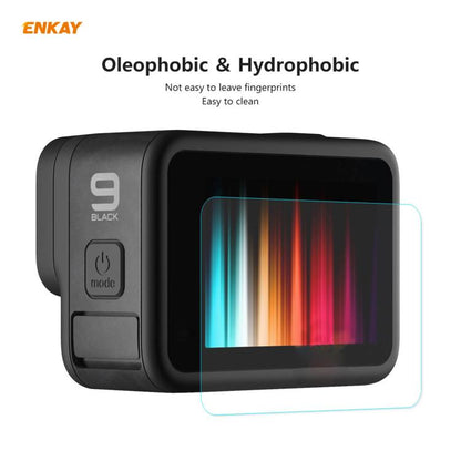 For GoPro HERO9 ENKAY Hat-Prince 3 in 1 0.2mm 9H 2.15D Protective Camera Lens and Screen Tempered Glass Film