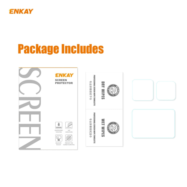 For GoPro HERO9 ENKAY Hat-Prince 3 in 1 0.2mm 9H 2.15D Protective Camera Lens and Screen Tempered Glass Film
