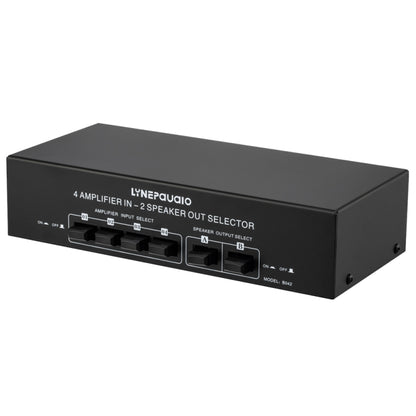B042 4-in 2-out Power Amplifier Sound Switcher Loudspeaker Switch Distributor, 300W Per Channel Lossless Sound Quality, B042