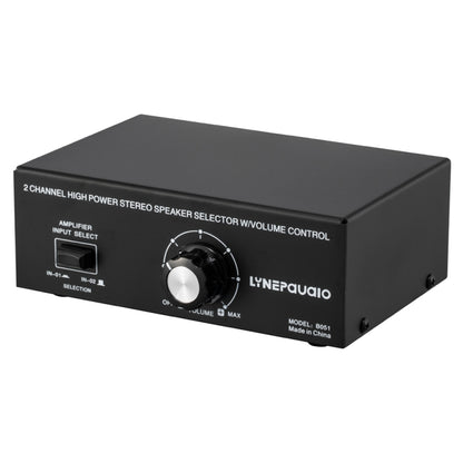 B051 2 Input And 1 Output Power Amplifier And Speaker Selection Switcher Output With Volume Adjustment 2 Power Amplifiers Audio Switcher Switch Distribution Comparator, B051