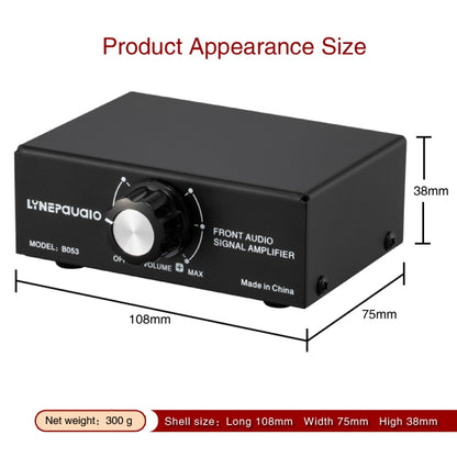 B053 Front Stereo Sound Amplifier Headphone Speaker Amplifier Booster with Volume Adjustment, 2-Way Mixer, USB 5V Power Supply, US Plug, B053