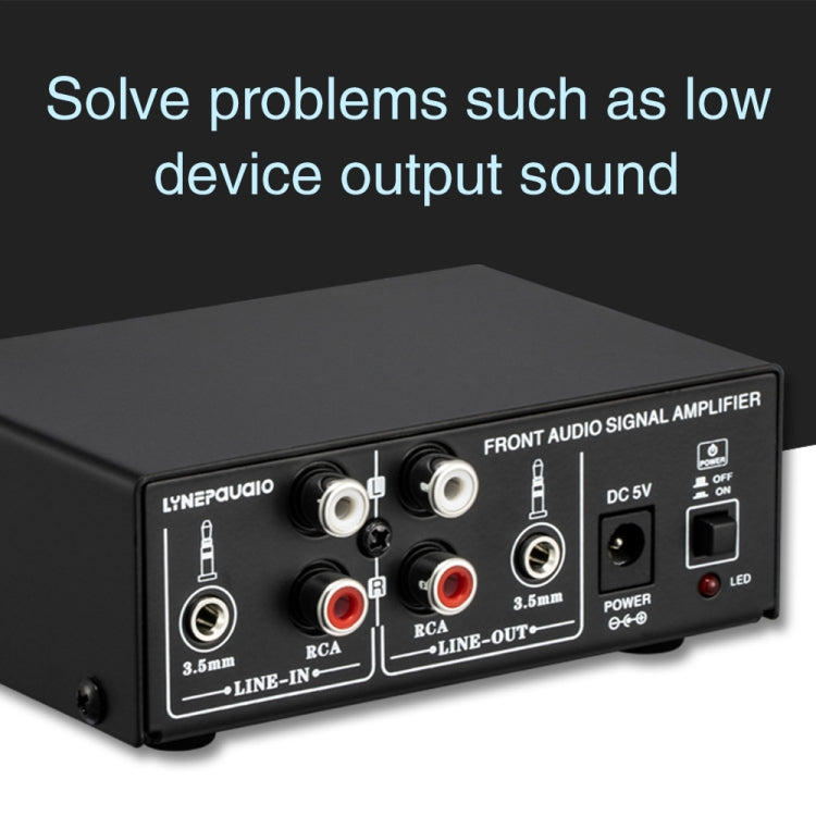 B053 Front Stereo Sound Amplifier Headphone Speaker Amplifier Booster with Volume Adjustment, 2-Way Mixer, USB 5V Power Supply, US Plug, B053