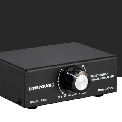 B053 Front Stereo Sound Amplifier Headphone Speaker Amplifier Booster with Volume Adjustment, 2-Way Mixer, USB 5V Power Supply, US Plug, B053
