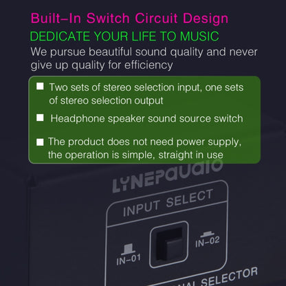 B101 2 In 1 Out (1 In 2 Out) Audio Source Signal Selection Switcher Computer Speaker  RCA Lossless Audio Source Switcher, B101