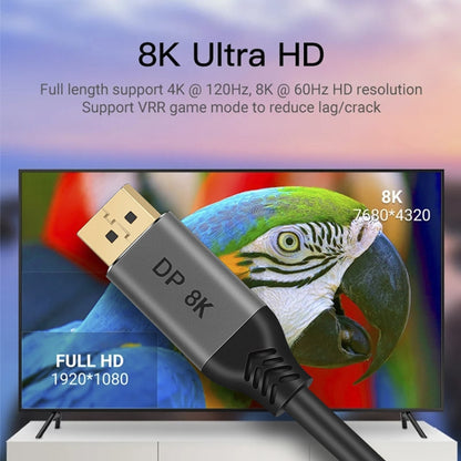 DisplayPort 1.4 8K HDR 60Hz 32.4Gbps DisplayPort Cable for Video / PC / Laptop / TV, Cable Length: 1m, 1m