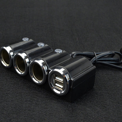 Car Cigarette Lighter Socket Splitter Dual USB Port Car Charger 3-Way Adapter, 1503