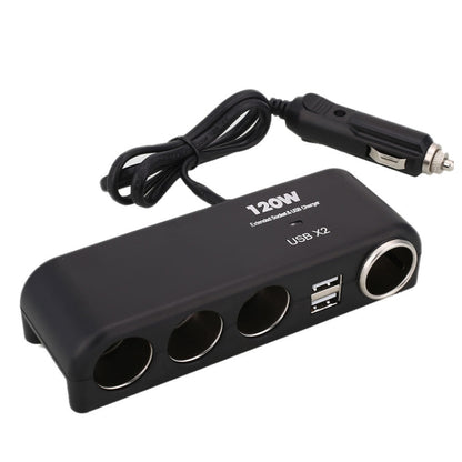 Car Charger Vehicle Auto Splitter Car Cigarette Lighter Socket & Dual USB Ports Socket Adapter, 4 Socket