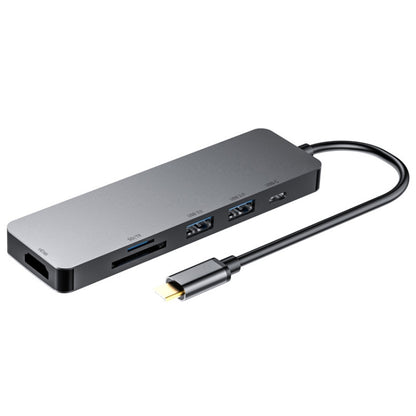 6 in 1 Type C to HDMI + USB 3.0 + Type C + SD/TF Docking Station Multi-function HUB, 6 in 1