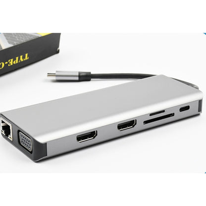 WS-04 12-in-1 Type-C Notebook Multi-function Docking Station, 12 in 1