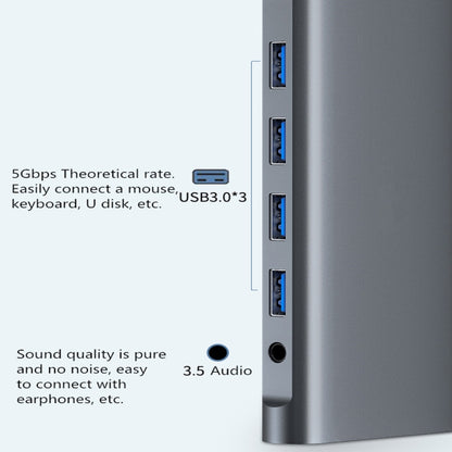 WS-04 12-in-1 Type-C Notebook Multi-function Docking Station, 12 in 1