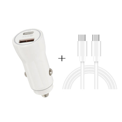 P21 PD 20W USB-C / Type-C + QC3.0 18W USB Fast Car Charger with USB-C / Type-C to USB-C / Type-C Data Cable Set, USB-C / Type-C to USB-C / Type-C