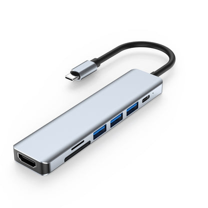 7 In 1 HDMI+SD/TF+USB2.0x2+USB3.0+PD to Type-C HUB Docking Station, 7 In 1 Station