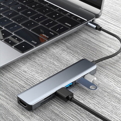 7 In 1 HDMI+SD/TF+USB2.0x2+USB3.0+PD to Type-C HUB Docking Station, 7 In 1 Station