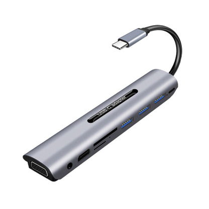 V161B 9-in-1 Type-C to HD / VGA / USB3.0 / SD / 3.5mm Audio / TF Card Reader HUB, V161B