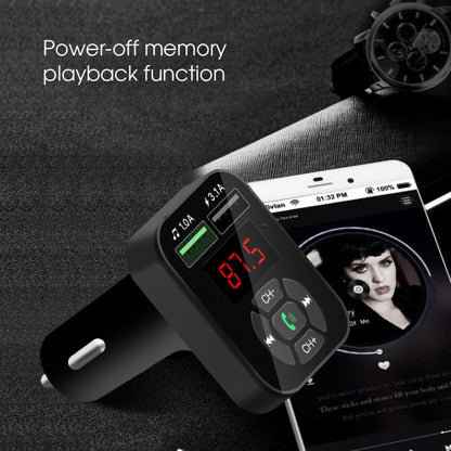 A9 Car FM Transmitter Hands-free Wireless Audio Receiver MP3 Player Dual USB Fast Charger, A9